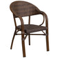 Milano Series Cocoa Rattan Restaurant Patio Chair With Bamboo-Aluminum Frame By Flash Furniture | Dining Chairs | Modishstore - 2
