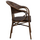 Milano Series Cocoa Rattan Restaurant Patio Chair With Bamboo-Aluminum Frame By Flash Furniture | Dining Chairs | Modishstore - 4