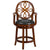 26'' High Brandy Wood Counter Height Stool With Arms, Carved Back And Black Leathersoft Swivel Seat By Flash Furniture | Bar Stools | Modishstore - 4