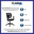Mid-Back Black Mesh Swivel Task Office Chair With Back Height Adjustment And Adjustable Arms By Flash Furniture | Office Chairs | Modishstore - 3