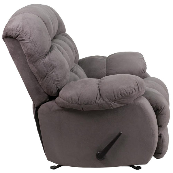 Contemporary Softsuede Graphite Microfiber Rocker Recliner By Flash Furniture | Chairs & Recliners | Modishstore - 2