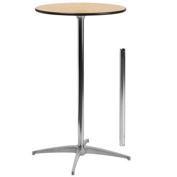24'' Round Wood Cocktail Table With 30'' And 42'' Columns By Flash Furniture | Bar Tables | Modishstore - 2