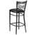 Hercules Series Clear Coated ''X'' Back Metal Restaurant Barstool - Black Vinyl Seat By Flash Furniture | Bar Stools | Modishstore - 3