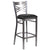 Hercules Series Clear Coated ''X'' Back Metal Restaurant Barstool - Black Vinyl Seat By Flash Furniture | Bar Stools | Modishstore