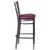 Hercules Series Clear Coated ''X'' Back Metal Restaurant Barstool - Burgundy Vinyl Seat By Flash Furniture | Bar Stools | Modishstore - 2