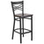 Hercules Series Black ''X'' Back Metal Restaurant Barstool - Walnut Wood Seat By Flash Furniture | Bar Stools | Modishstore