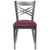 Hercules Series Clear Coated ''X'' Back Metal Restaurant Chair - Burgundy Vinyl Seat By Flash Furniture | Side Chairs | Modishstore - 4