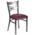 Hercules Series Clear Coated ''X'' Back Metal Restaurant Chair - Burgundy Vinyl Seat By Flash Furniture | Side Chairs | Modishstore