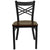 Hercules Series Black ''X'' Back Metal Restaurant Chair - Mahogany Wood Seat By Flash Furniture | Dining Chairs | Modishstore - 4