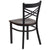 Hercules Series Black ''X'' Back Metal Restaurant Chair - Walnut Wood Seat By Flash Furniture | Dining Chairs | Modishstore - 3