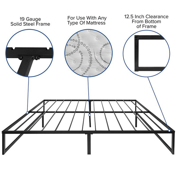 14 Inch Metal Platform Bed Frame With 10 Inch Pocket Spring Mattress In A Box (No Box Spring Required) - King By Flash Furniture | Beds | Modishstore - 4