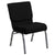 Hercules Series 21''W Stacking Church Chair In Black Fabric - Silver Vein Frame By Flash Furniture | Side Chairs | Modishstore