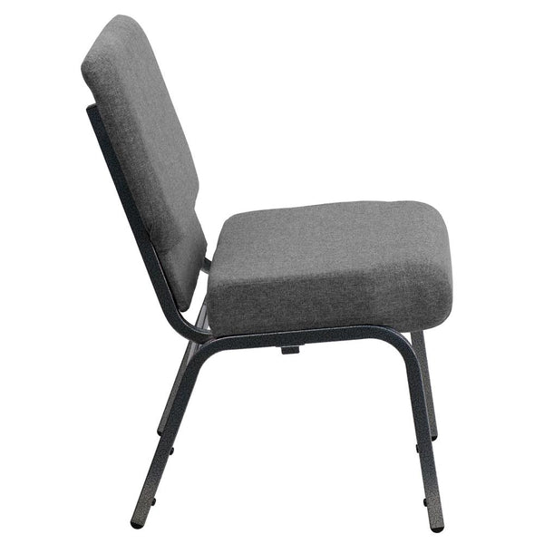 Hercules Series 21''W Stacking Church Chair In Gray Fabric - Silver Vein Frame By Flash Furniture | Side Chairs | Modishstore - 2