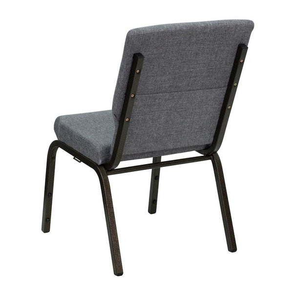 Hercules Series 18.5''W Stacking Church Chair In Gray Fabric - Gold Vein Frame By Flash Furniture | Side Chairs | Modishstore - 3