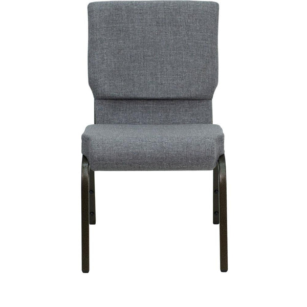 Hercules Series 18.5''W Stacking Church Chair In Gray Fabric - Gold Vein Frame By Flash Furniture | Side Chairs | Modishstore - 4