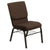 Hercules Series 18.5''W Church Chair In Brown Fabric With Book Rack - Gold Vein Frame By Flash Furniture | Side Chairs | Modishstore
