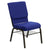 Hercules Series 18.5''W Church Chair In Navy Blue Fabric With Book Rack - Gold Vein Frame By Flash Furniture | Side Chairs | Modishstore