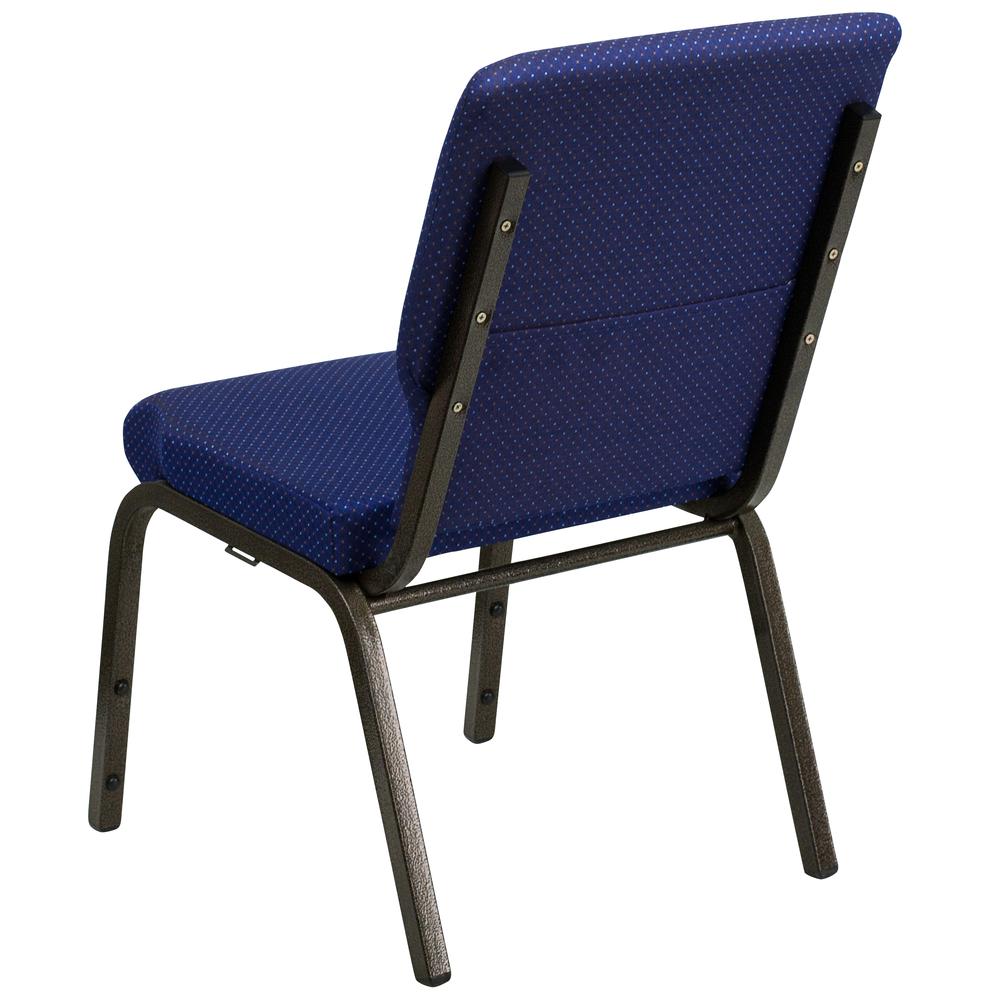 Hercules Series 18.5''W Stacking Church Chair In Navy Blue Patterned Fabric - Gold Vein Frame By Flash Furniture | Side Chairs | Modishstore - 3