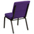 Hercules Series 18.5''W Stacking Church Chair In Purple Fabric - Gold Vein Frame By Flash Furniture | Side Chairs | Modishstore - 3