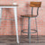 Flint Series Rustic Walnut Restaurant Barstool With Wood Seat & Back And Gray Powder Coat Frame By Flash Furniture | Bar Stools | Modishstore