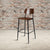 Industrial Barstool With Gunmetal Steel Frame And Rustic Wood Seat By Flash Furniture | Dining Chairs | Modishstore