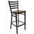 Hercules Series Black Ladder Back Metal Restaurant Barstool - Mahogany Wood Seat By Flash Furniture | Bar Stools | Modishstore