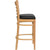 Hercules Series Ladder Back Natural Wood Restaurant Barstool - Black Vinyl Seat By Flash Furniture | Bar Stools | Modishstore - 2