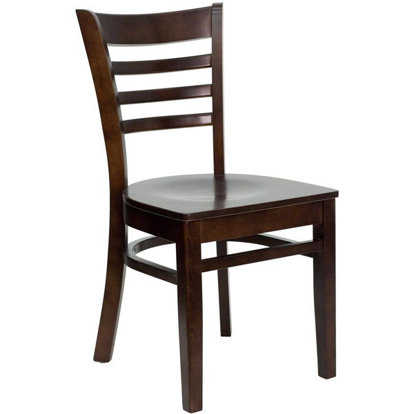 Hercules Series Ladder Back Walnut Wood Restaurant Chair By Flash Furniture | Dining Chairs | Modishstore