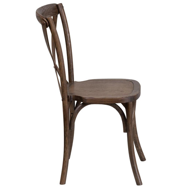 Hercules Series Stackable Early American Wood Cross Back Chair By Flash Furniture | Dining Chairs | Modishstore - 2