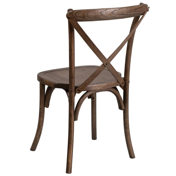 Hercules Series Stackable Early American Wood Cross Back Chair By Flash Furniture | Dining Chairs | Modishstore - 3