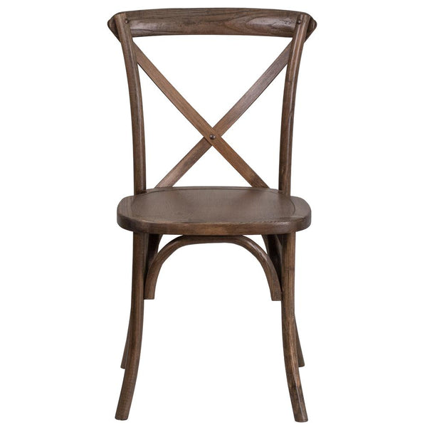 Hercules Series Stackable Early American Wood Cross Back Chair By Flash Furniture | Dining Chairs | Modishstore - 4