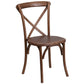 Hercules Series Stackable Pecan Wood Cross Back Chair By Flash Furniture | Dining Chairs | Modishstore
