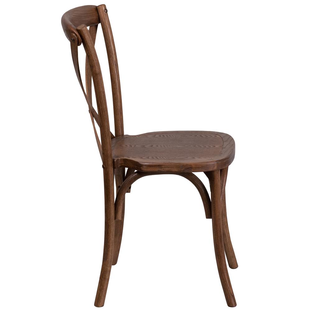 Hercules Series Stackable Pecan Wood Cross Back Chair By Flash Furniture | Dining Chairs | Modishstore - 2