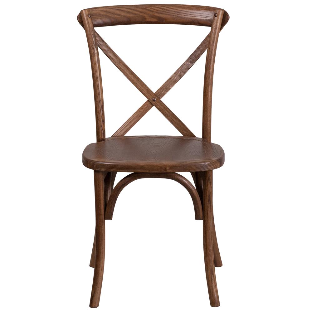 Hercules Series Stackable Pecan Wood Cross Back Chair By Flash Furniture | Dining Chairs | Modishstore - 4