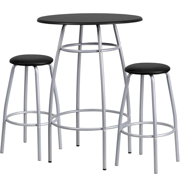 Bar Height Table Set With Padded Stools By Flash Furniture | Bar Stools & Table | Modishstore - 2