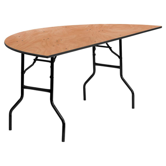 72'' Half-Round Wood Folding Banquet Table By Flash Furniture | Side Tables | Modishstore