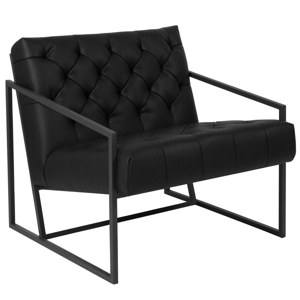 Hercules Madison Series Black Leathersoft Tufted Lounge Chair By Flash Furniture | Lounge Chairs | Modishstore
