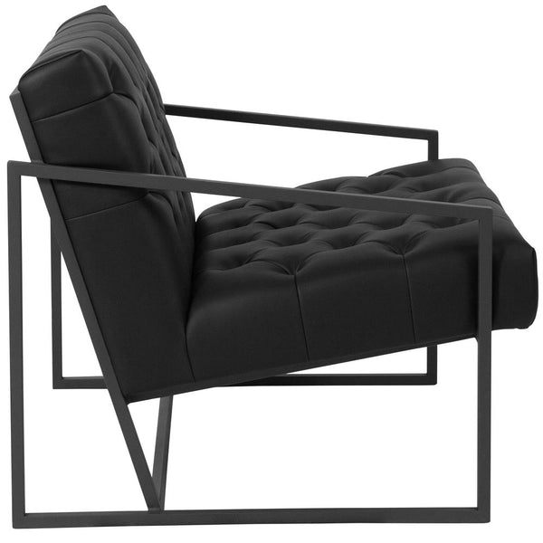 Hercules Madison Series Black Leathersoft Tufted Lounge Chair By Flash Furniture | Lounge Chairs | Modishstore - 2