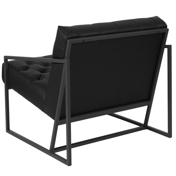 Hercules Madison Series Black Leathersoft Tufted Lounge Chair By Flash Furniture | Lounge Chairs | Modishstore - 3