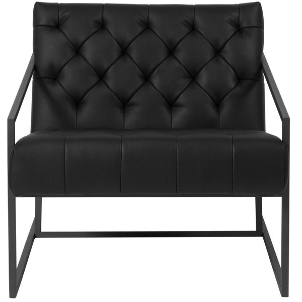 Hercules Madison Series Black Leathersoft Tufted Lounge Chair By Flash Furniture | Lounge Chairs | Modishstore - 4