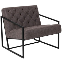 Hercules Madison Series Retro Gray Leathersoft Tufted Lounge Chair By Flash Furniture