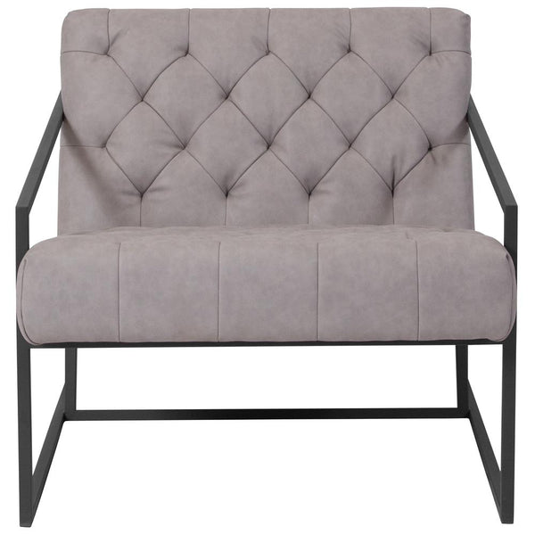 Hercules Madison Series Retro Light Gray Leathersoft Tufted Lounge Chair By Flash Furniture | Lounge Chairs | Modishstore - 4