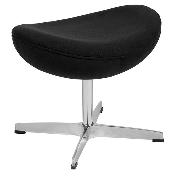 Black Fabric Saddle Wing Ottoman By Flash Furniture | Ottomans | Modishstore - 2