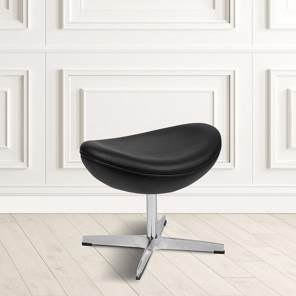 Black Leathersoft Saddle Wing Ottoman By Flash Furniture | Ottomans | Modishstore