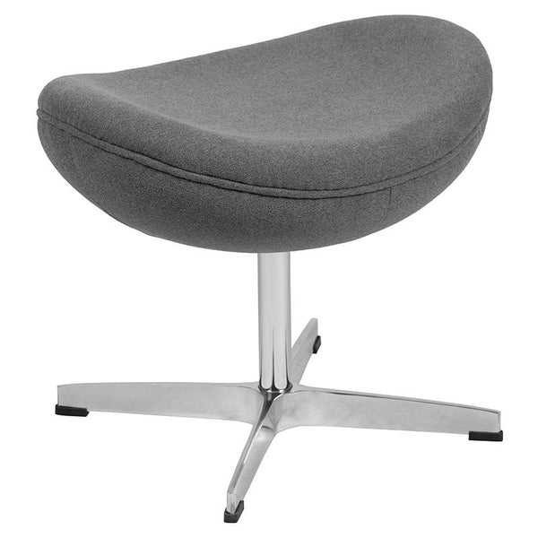 Gray Fabric Saddle Wing Ottoman By Flash Furniture | Ottomans | Modishstore - 2
