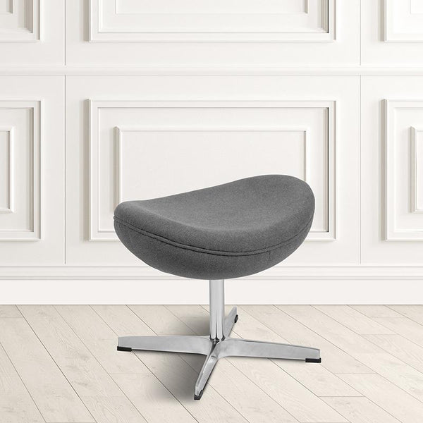 Gray Fabric Saddle Wing Ottoman By Flash Furniture | Ottomans | Modishstore