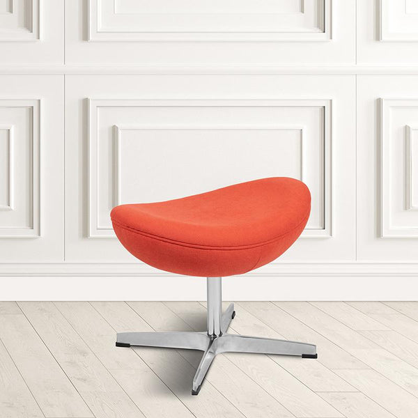 Orange Fabric Saddle Wing Ottoman By Flash Furniture | Ottomans | Modishstore