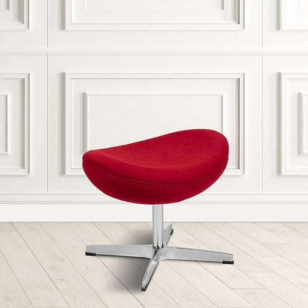 Red Fabric Saddle Wing Ottoman By Flash Furniture | Ottomans | Modishstore