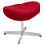 Red Fabric Saddle Wing Ottoman By Flash Furniture | Ottomans | Modishstore - 2