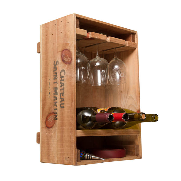 Napa East Wine Crate Combo Glass & Bottle Rack